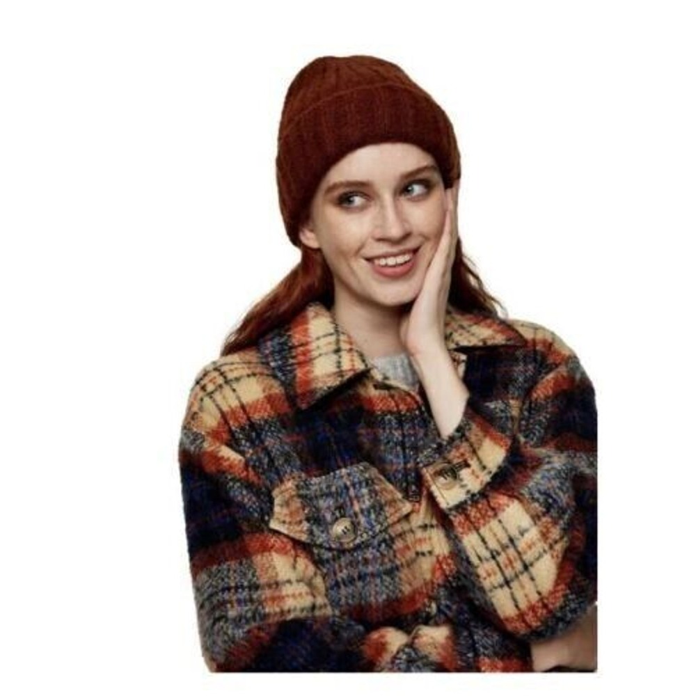 Topshop Women's Scandi Ribbed Beanie One Size Brown